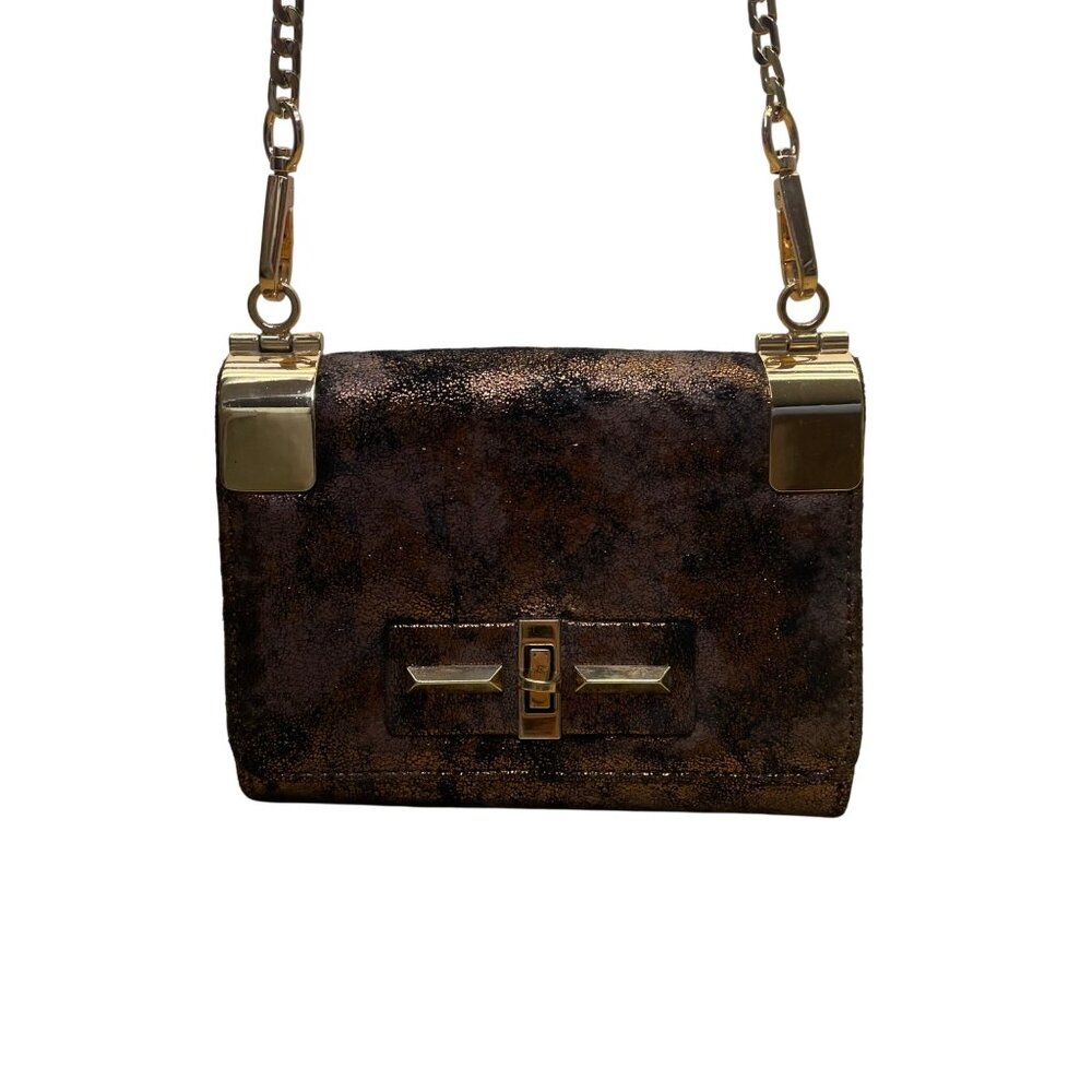 Urban Expressions Women’s Brown Lining Gold Chain Strap & Hardware Crossbody Bag